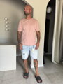 Pánske rifľové bermudy v svetlomodrej farbe
