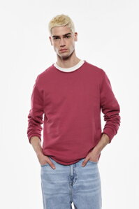 Basic mikina s dlhým rukávom v zaujímavej farbe indian red.