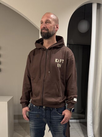 Hnedá Mikina KEPT na zips